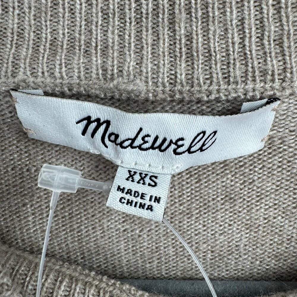 Madewell Ashbury Mockneck Sweater Womens XXS Beige Merino Wool Alpaca NEW - Picture 7 of 14
